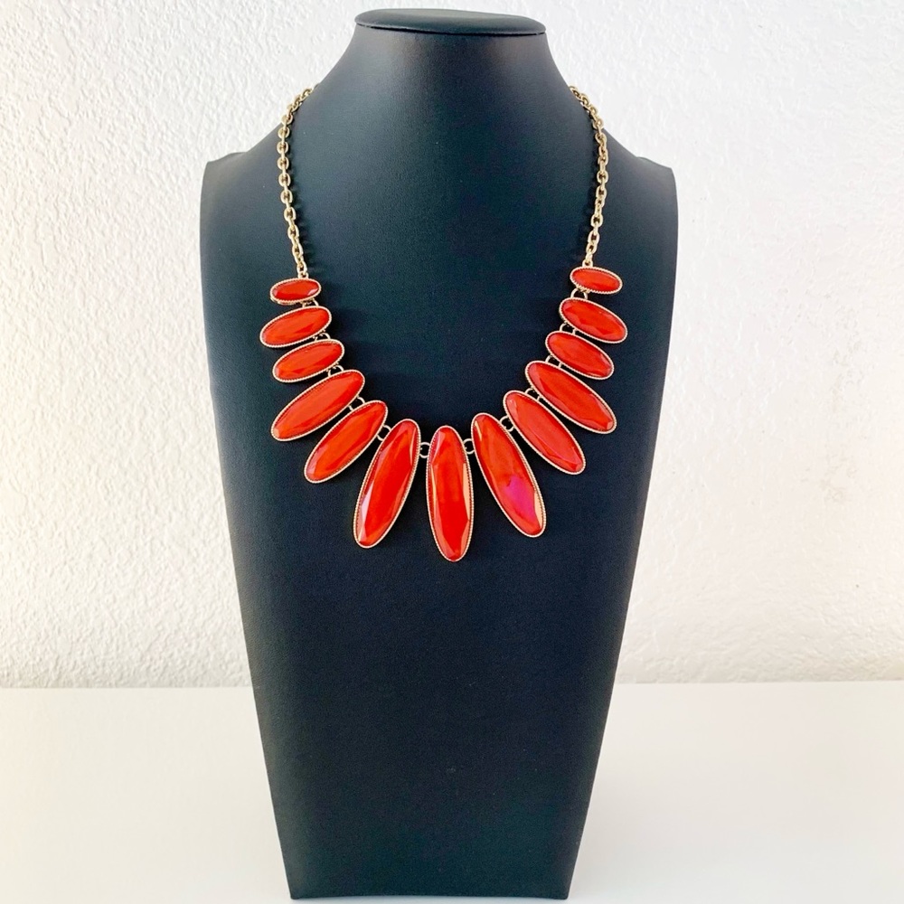 Macy's Gold-Tone Necklace with Red Stone Drops